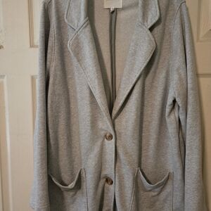 aerie Light Gray Knit Blazer